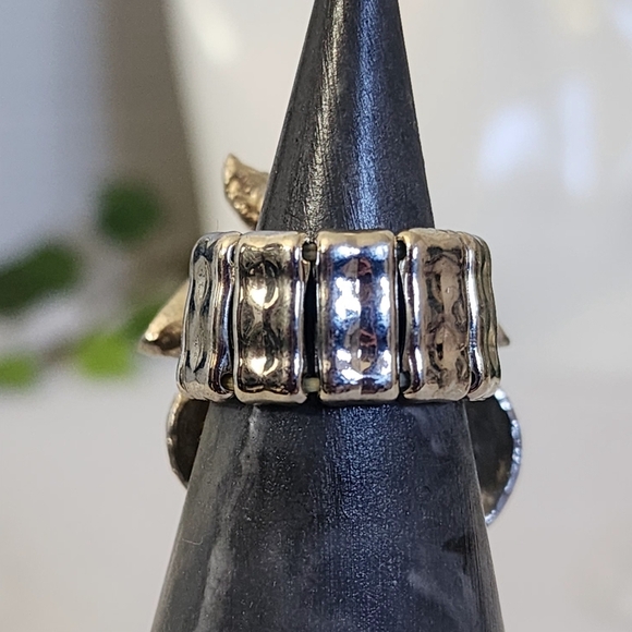 Silver Red Crystal Cherry Stretchy Ring - Picture 4 of 7